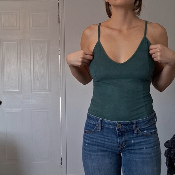 Green Suede Body Suit - Picture 1 of 7